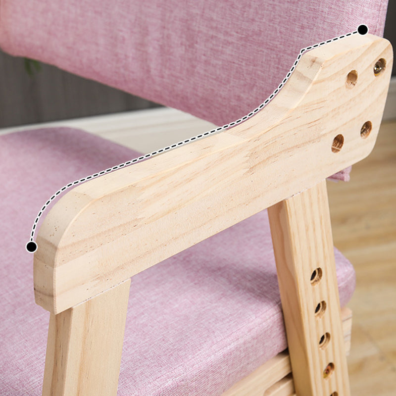 Modern Minimalist Adjustable Solid Pine Wood Cotton Linen Foam Sponge Kids Chair For Bedroom Cuvalon