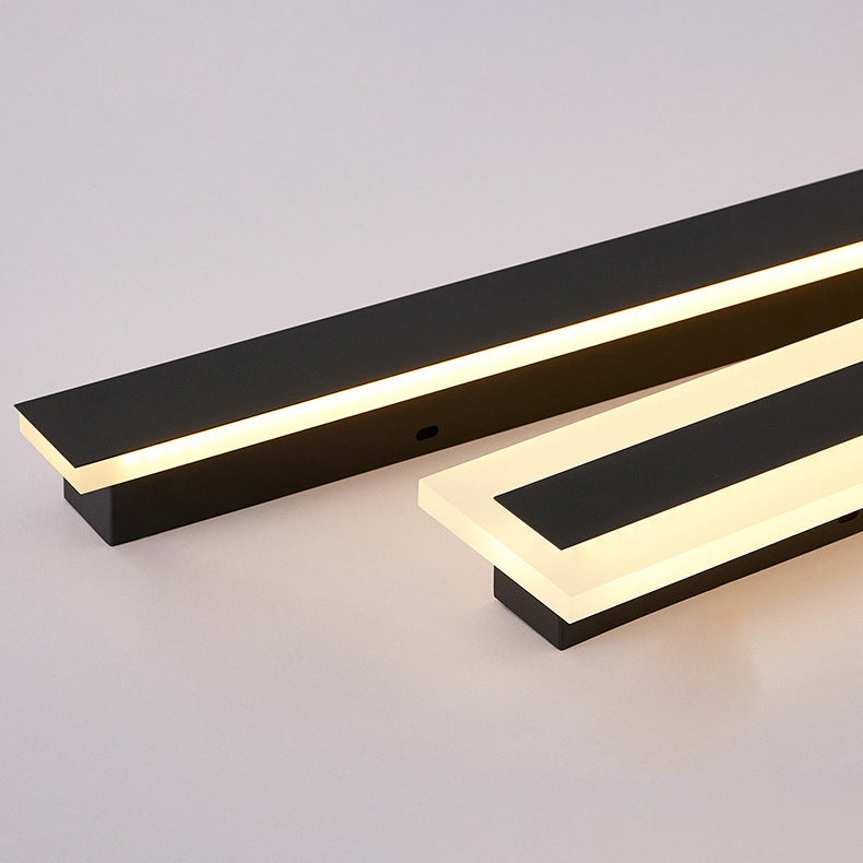Modern Minimalist Long Rectangular Aluminum Acrylic LED Wall Sconce Lamp For Garden Cuvalon