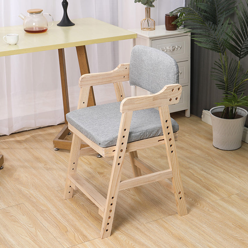 Modern Minimalist Adjustable Solid Pine Wood Cotton Linen Foam Sponge Kids Chair For Bedroom Cuvalon