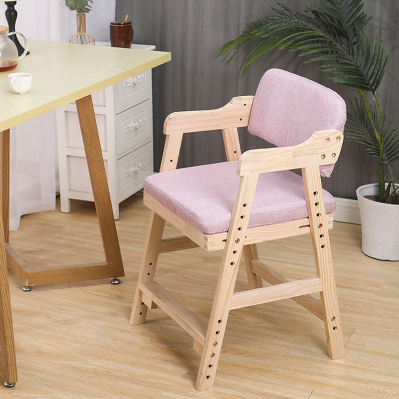 Modern Minimalist Adjustable Solid Pine Wood Cotton Linen Foam Sponge Kids Chair For Bedroom Cuvalon