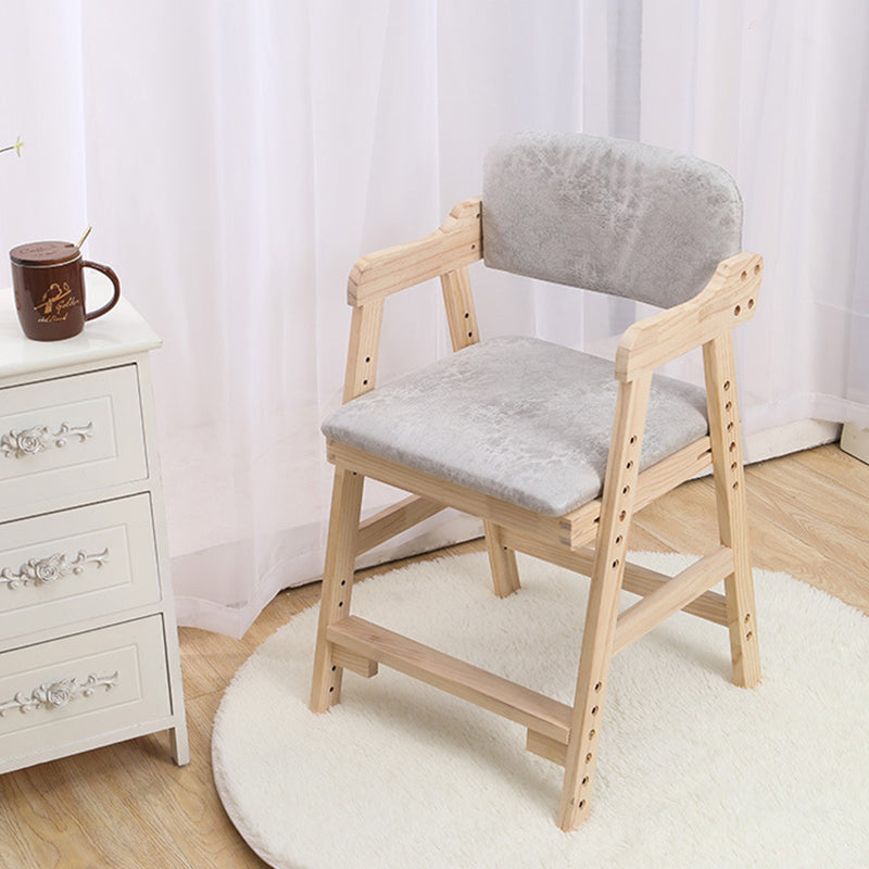 Modern Minimalist Adjustable Solid Pine Wood Cotton Linen Foam Sponge Kids Chair For Bedroom Cuvalon