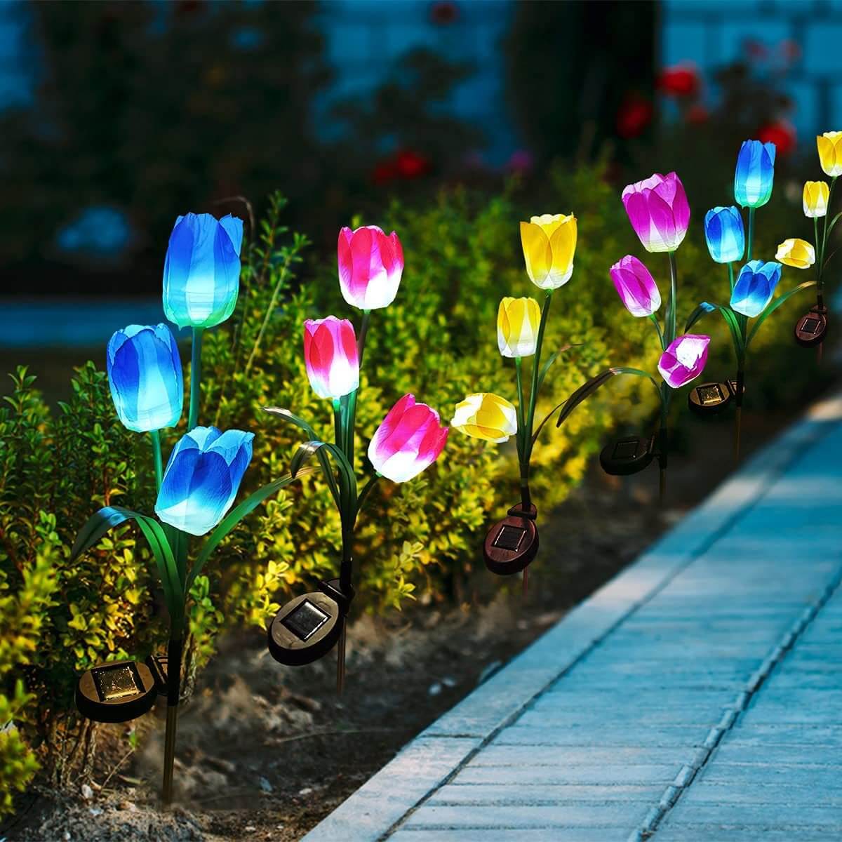 Outdoor Solar Tulip LED Waterproof Lawn Ground Decorative Insert Landscape Light Cuvalon
