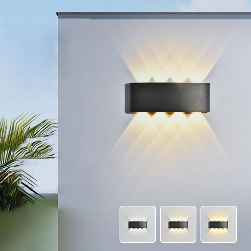 Modern Minimalist Waterproof Cylinder Rectangular Aluminium Iron Acrylic LED Wall Sconce Lamp For Outdoor Patio Cuvalon