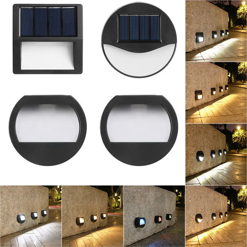 Outdoor Solar Round Square LED Waterproof Patio Step Light Cuvalon