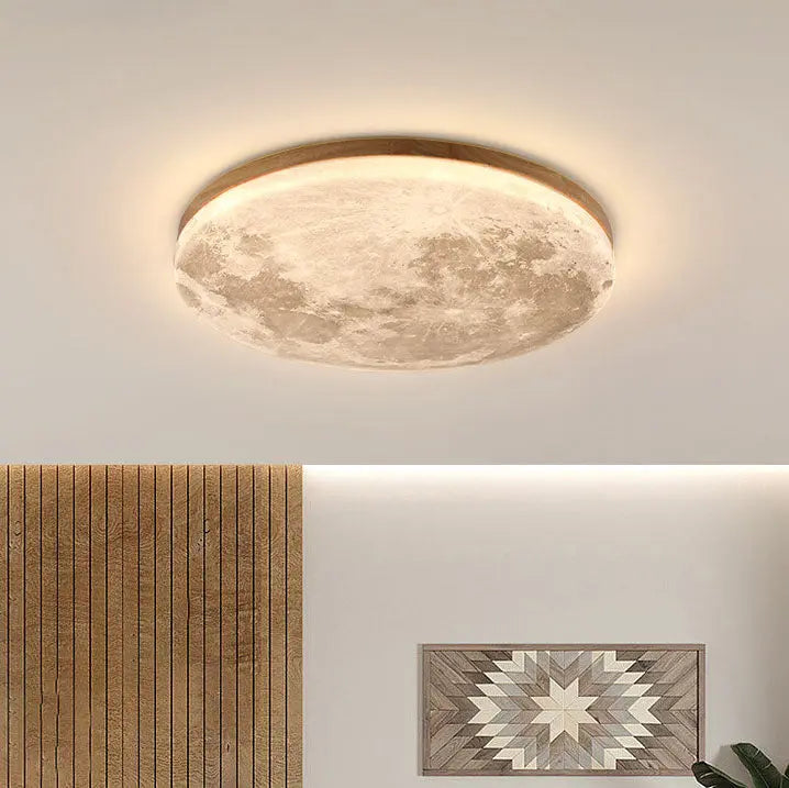 Nordic Minimalist Moon Round PVC LED Flush Mount Ceiling Light Cuvalon