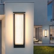 Modern Minimalist Solar Waterproof Rectangular Stainless Steel Acrylic LED Outdoor Wall Sconce Lamp For Outdoor Patio Cuvalon