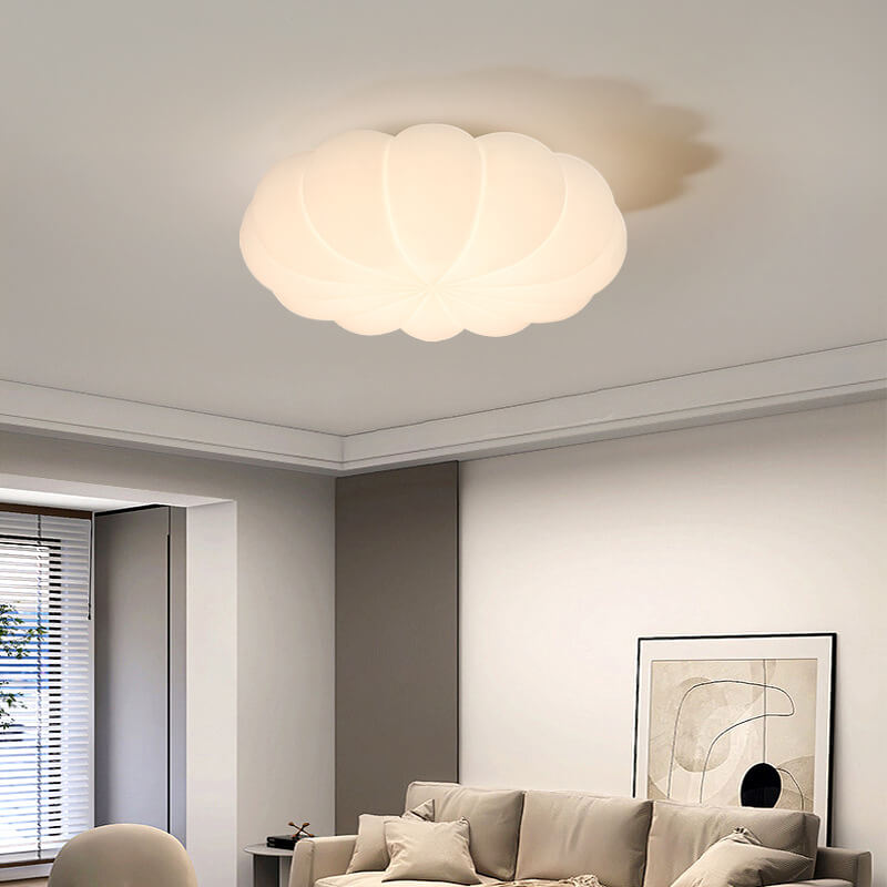 Contemporary Nordic PE Shade Kid's Flowers LED Flush Mount Ceiling Light For Bedroom Cuvalon