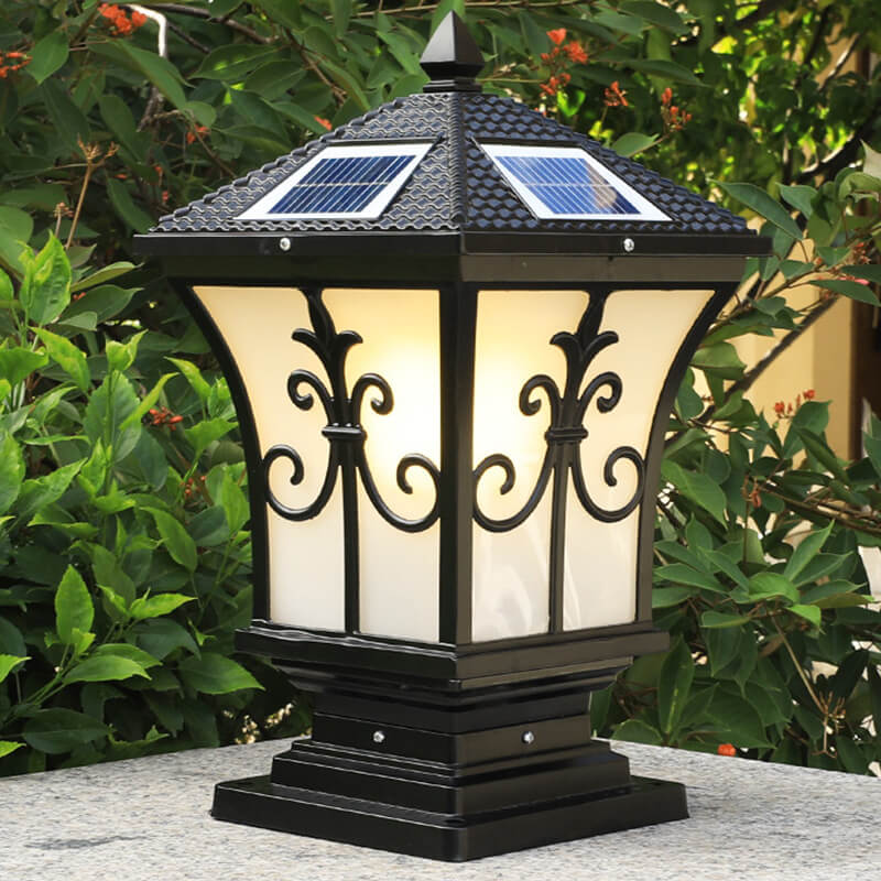 Modern Vintage Waterproof Patio Solar Outdoor Column Head Light Cuvalon