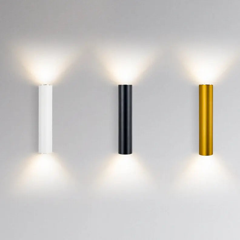 Simple Aluminum Cylindrical 2-Light Wall Sconce Lamp Cuvalon