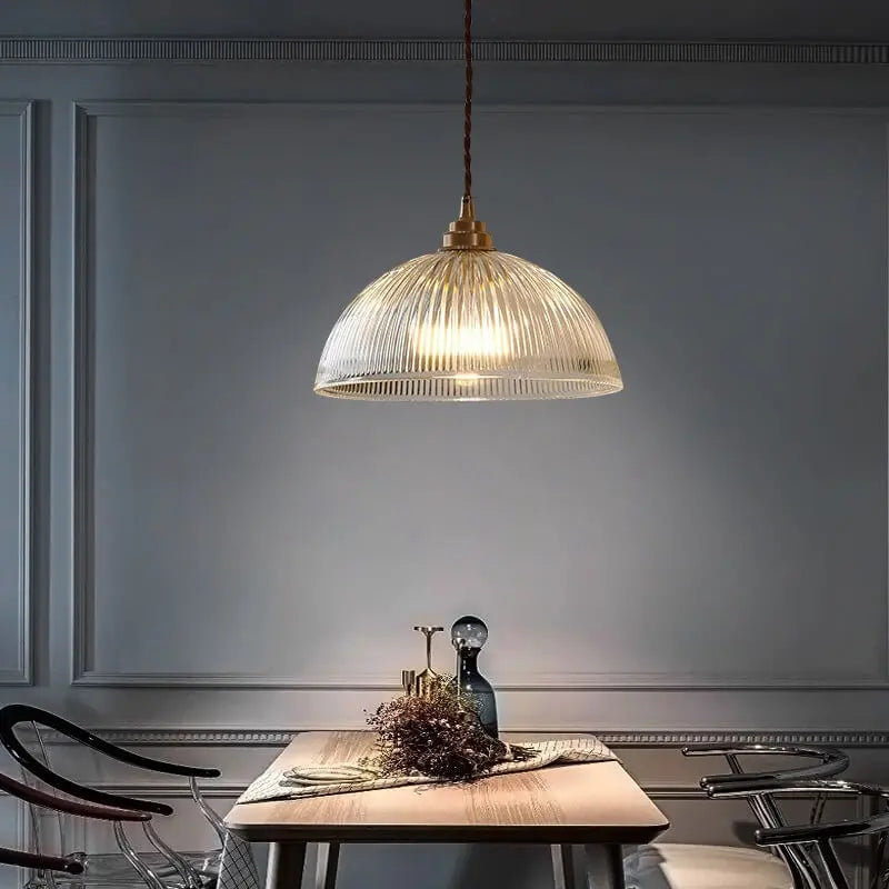 Modern Simple Clear Glass Dome Pot Lid 1-Light Pendant Light Cuvalon