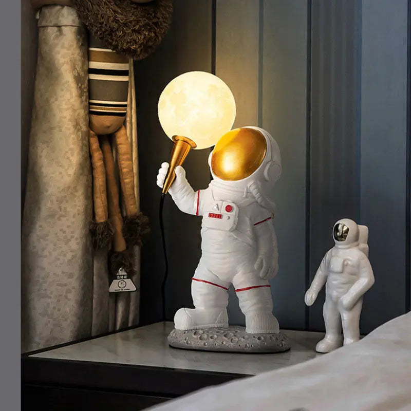 Contemporary Creative Cartoon Astronaut Resin ABS 1-Light Wall Sconce Lamp For Bedroom Cuvalon