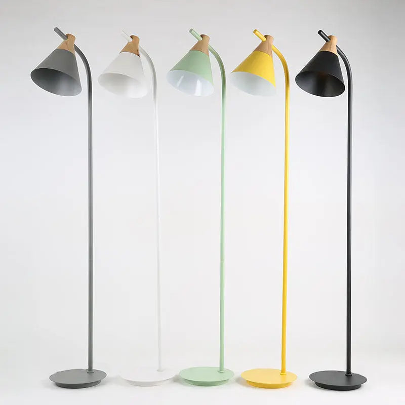 Nordic Creative Macaron Cone Shade 1-Light Standing Floor Lamp Cuvalon