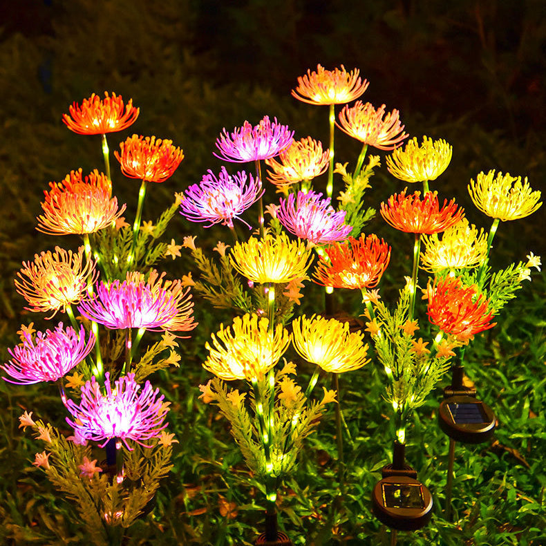 Modern Art Deco Waterproof Solar Plastic Stainless Steel ABS Simulated Flower LED Landscape Light For Garden Cuvalon