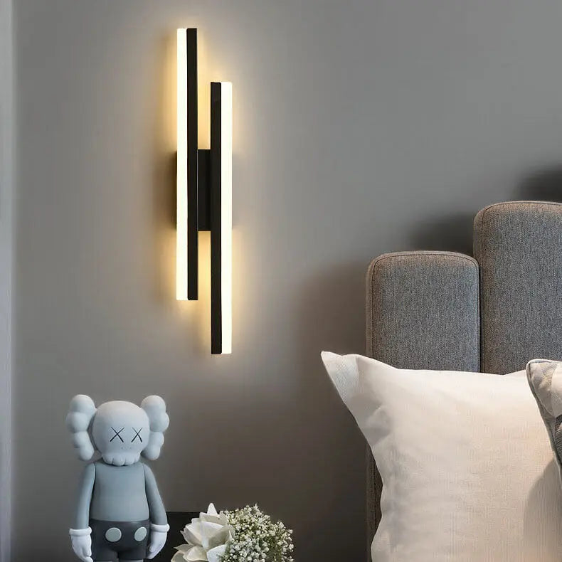 Modern Minimalist Lines Iron Acrylic LED Wall Sconce Lamp Cuvalon