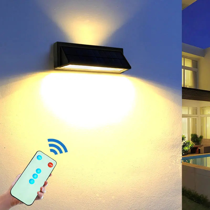 Outdoor Solar Waterproof Rectangular Slant LED Patio Wall Sconce Lamp Cuvalon