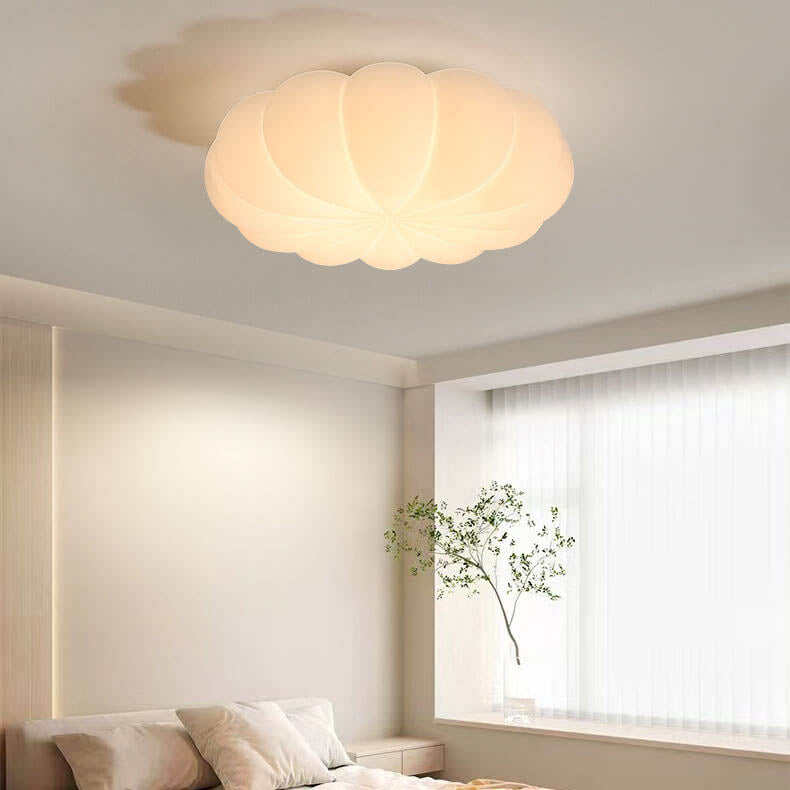 Contemporary Nordic PE Shade Kid's Flowers LED Flush Mount Ceiling Light For Bedroom Cuvalon