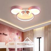 Modern Creative Minimalist Wrought Iron Cartoon Mouse LED Flush Mount Ceiling Light Cuvalon