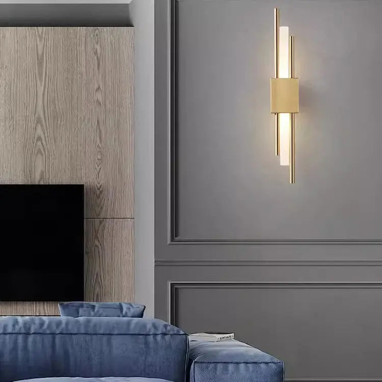 Modern Minimalist Iron Acrylic Strip LED Wall Sconce Lamp For Bedside Cuvalon
