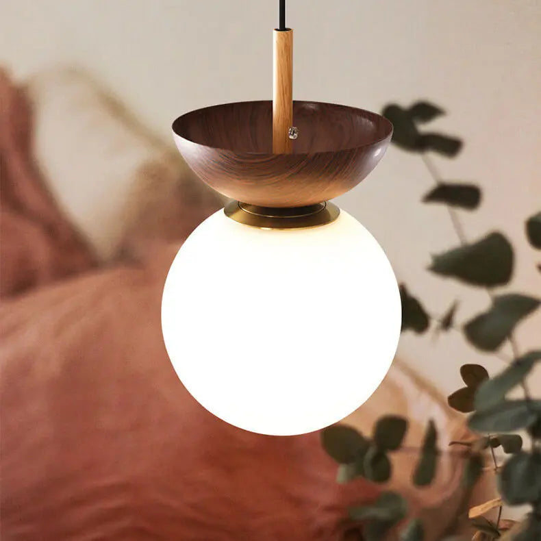 Modern Minimalist Glass Iron Orb 1-Light Semi-Flush Mount Light/Pendant Light for Living Room Cuvalon