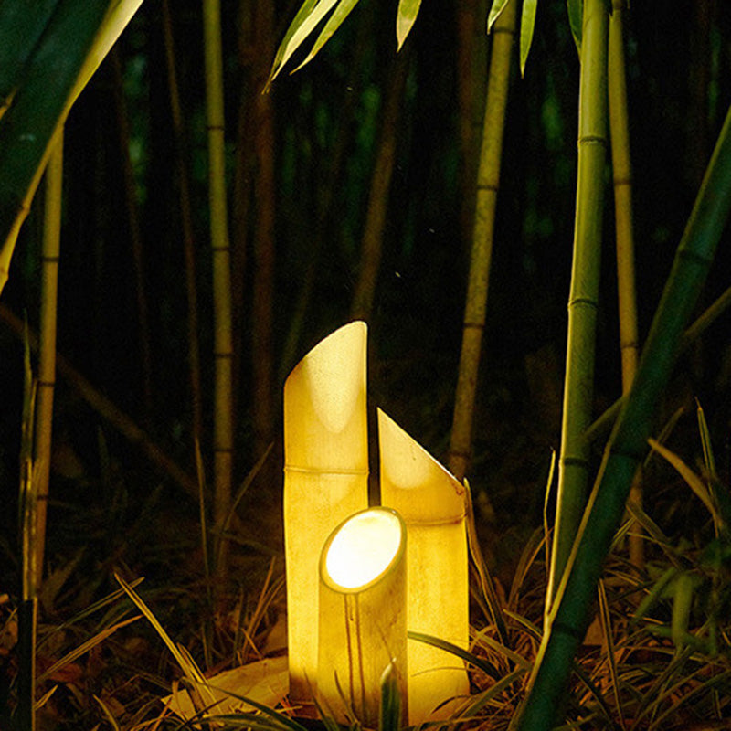 Contemporary Creative Waterproof Solar Resin Bamboo LED Landscape Lighting Outdoor Light For Garden Cuvalon