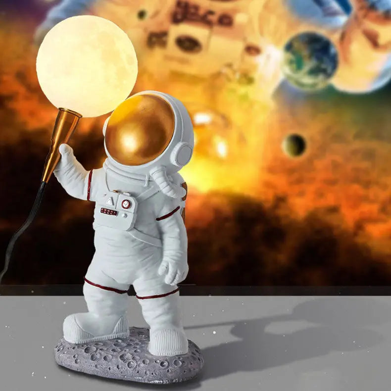 Contemporary Creative Cartoon Astronaut Resin ABS 1-Light Wall Sconce Lamp For Bedroom Cuvalon