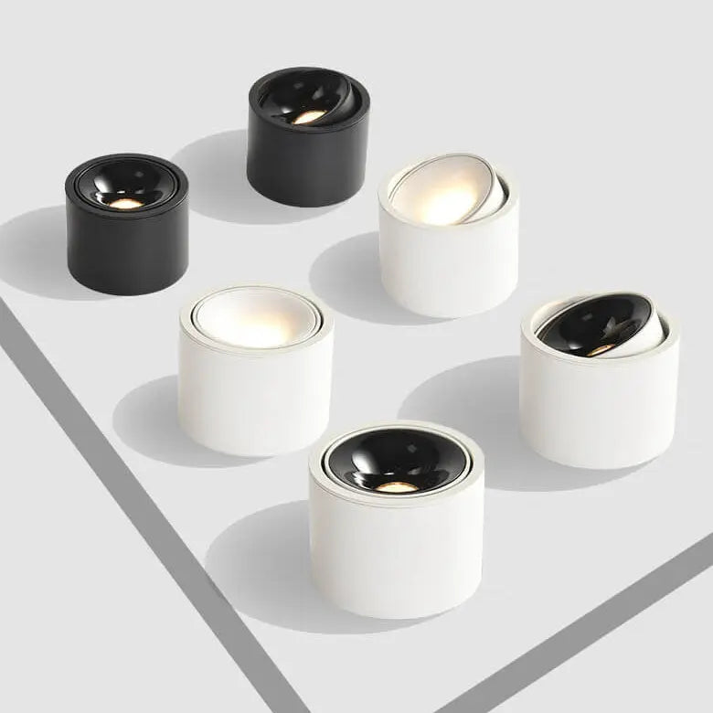 Modern Minimalist Round Spotlight Adjustable LED Flush Mount Ceiling Light Cuvalon