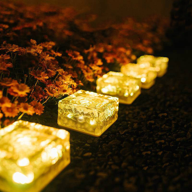 Modern Simplicity Solar ABS Plastic Ice Brick LED Outdoor Landscape Light For Outdoor Patio Cuvalon
