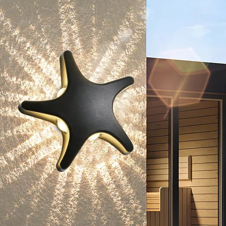 Contemporary Simplicity Aluminum Starfish Design LED Waterproof Wall Sconce Lamp For Outdoor Patio Cuvalon