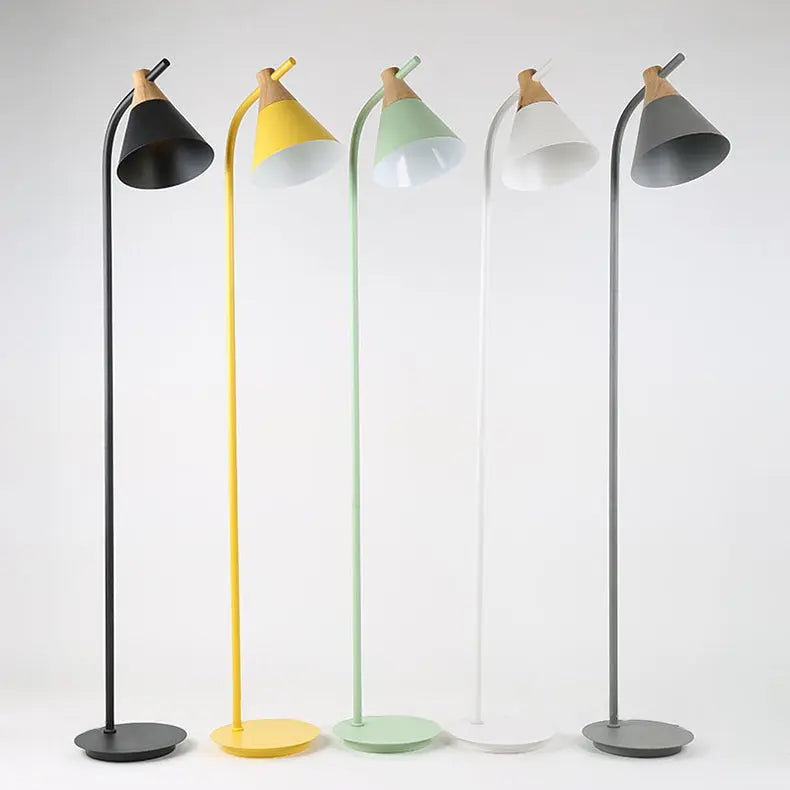 Nordic Creative Macaron Cone Shade 1-Light Standing Floor Lamp Cuvalon