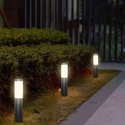 Modern Cylindrical Stainless Steel Waterproof Solar Outdoor Lawn LED Garden Ground Insert Landscape Light Cuvalon