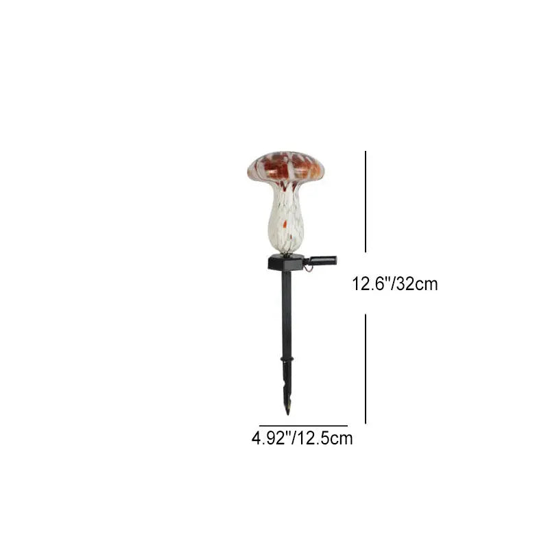 Contemporary Creative Colorful Mushroom Glass Shape LED Solar Waterproof Lawn Insert Light For Garden Cuvalon