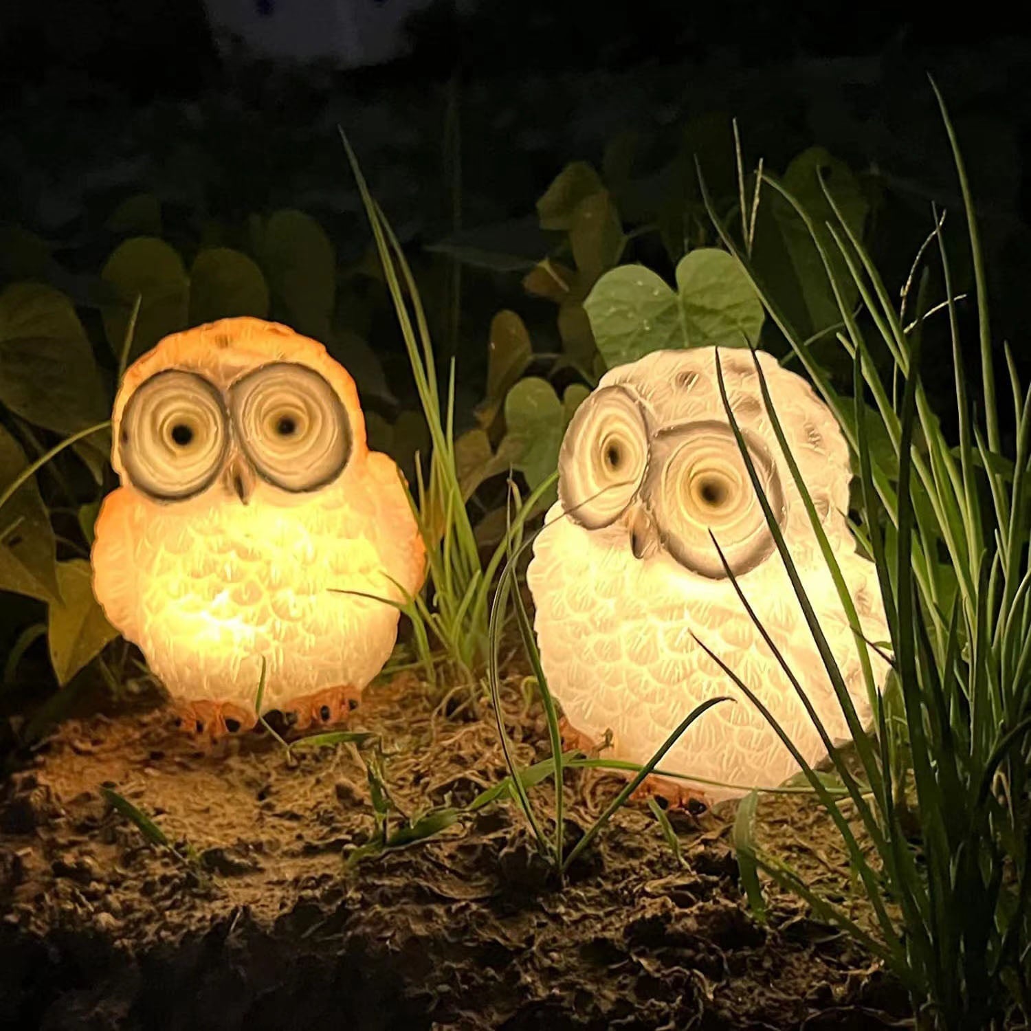 Solar Modern Creative Resin Owl Decoration LED Outdoor Landscape Light Cuvalon