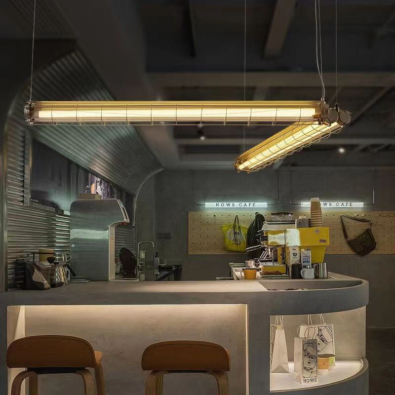 Contemporary Industrial Long Hardware Acrylic 1/2 Light Island Light Chandelier For Dining Room Cuvalon