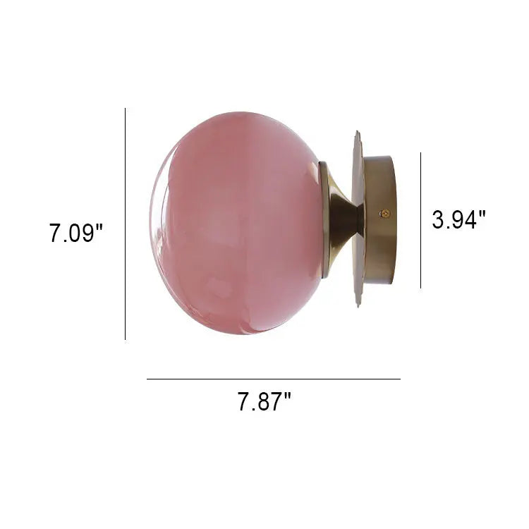 Modern Vintage Minimalist Iron Glass Round Head 1-Light Wall Sconce Lamp Cuvalon