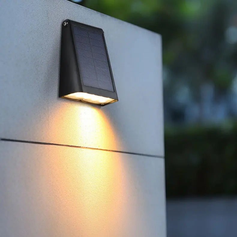 Modern Minimalist Solar Rectangular Trapezoidal ABS PC LED Wall Sconce Lamp For Garden Cuvalon
