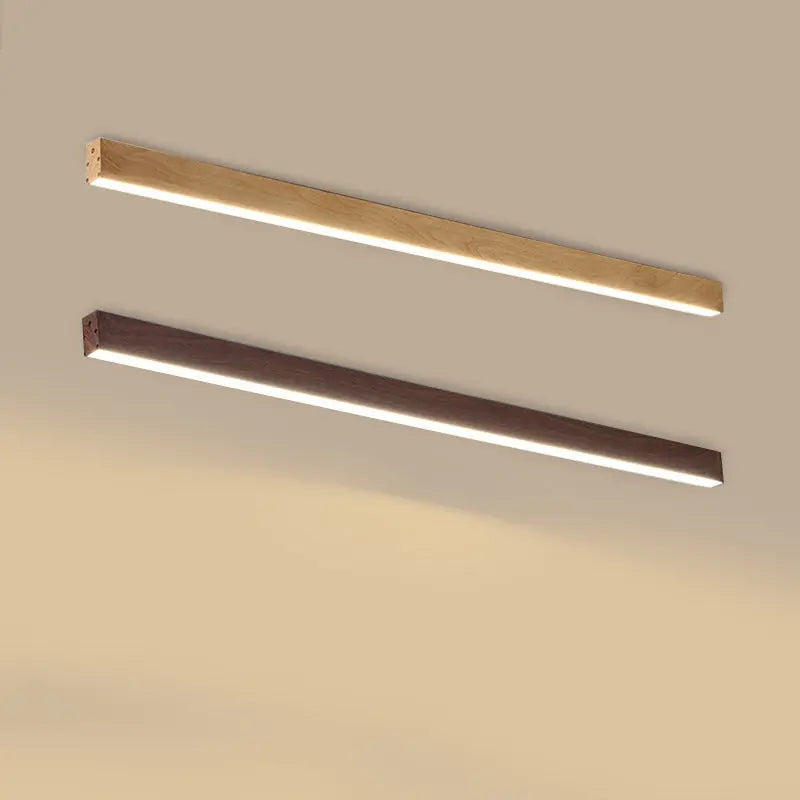Modern Minimalist Wood Grain Aluminum Strips LED Flush Mount Ceiling Light Cuvalon