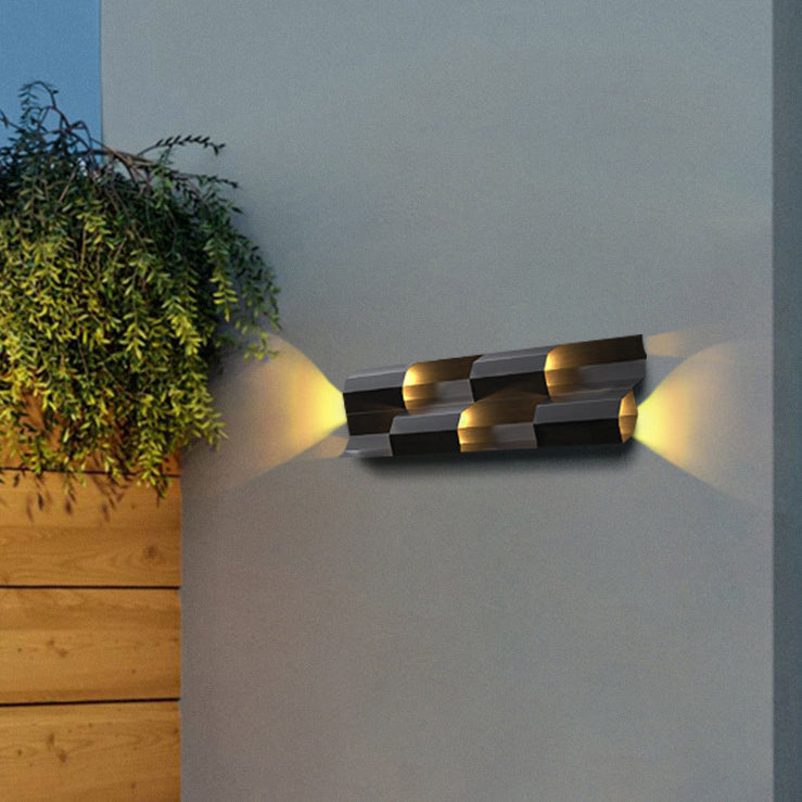 Contemporary Retro Waterproof Stainless Steel Rectangular LED Wall Sconce Lamp For Outdoor Patio Cuvalon