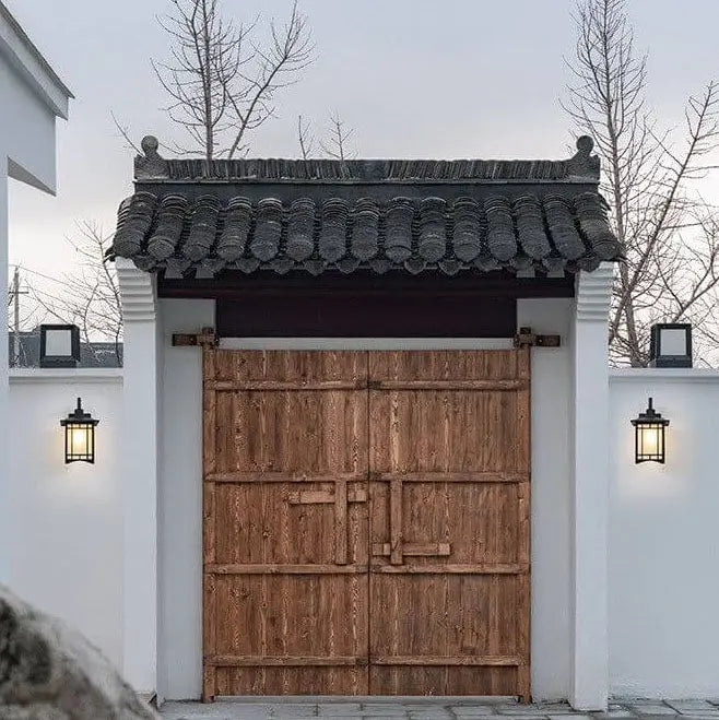 Modern Waterproof Solar Aluminum Chinese Pavilion Shape 1-Light Wall Sconce Lamp Cuvalon