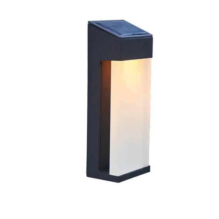 Solar Square Frosted Glass Waterproof Outdoor LED Wall Sconce Lamp Cuvalon
