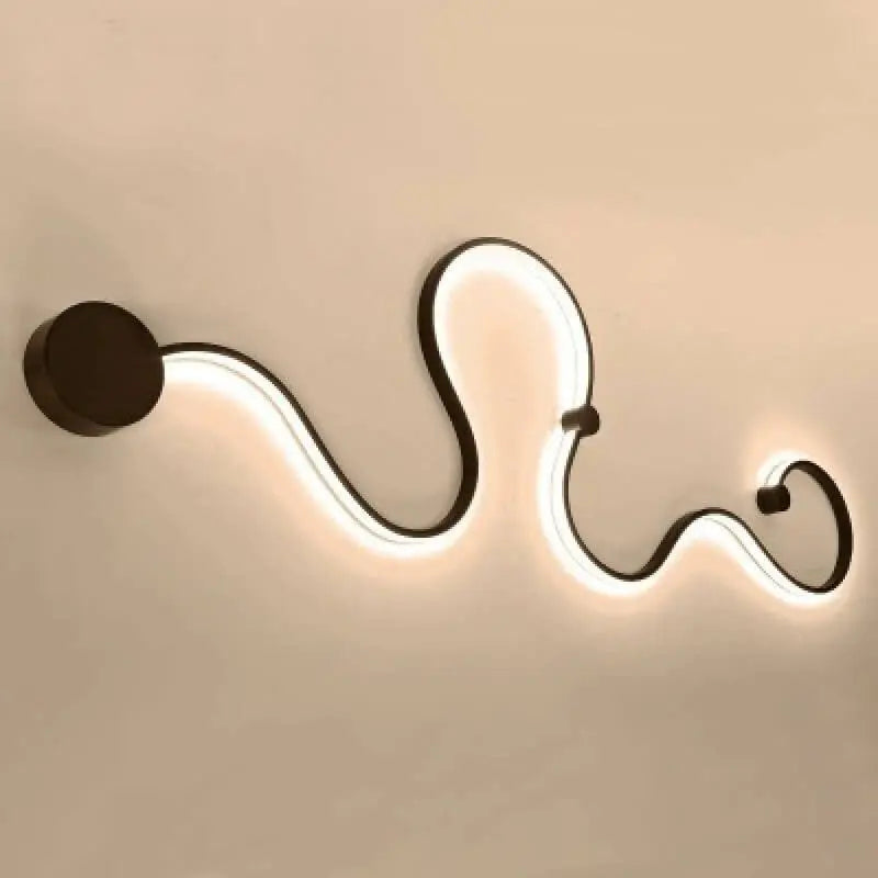 Modern Long Aluminum Snake Shaped 1-Light Curved LED Wall Sconce Lamp Cuvalon