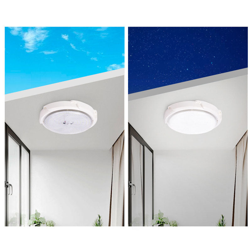 Modern Round Solar LED Remote Control Outdoor Indoor Flush Mount Lighting Cuvalon