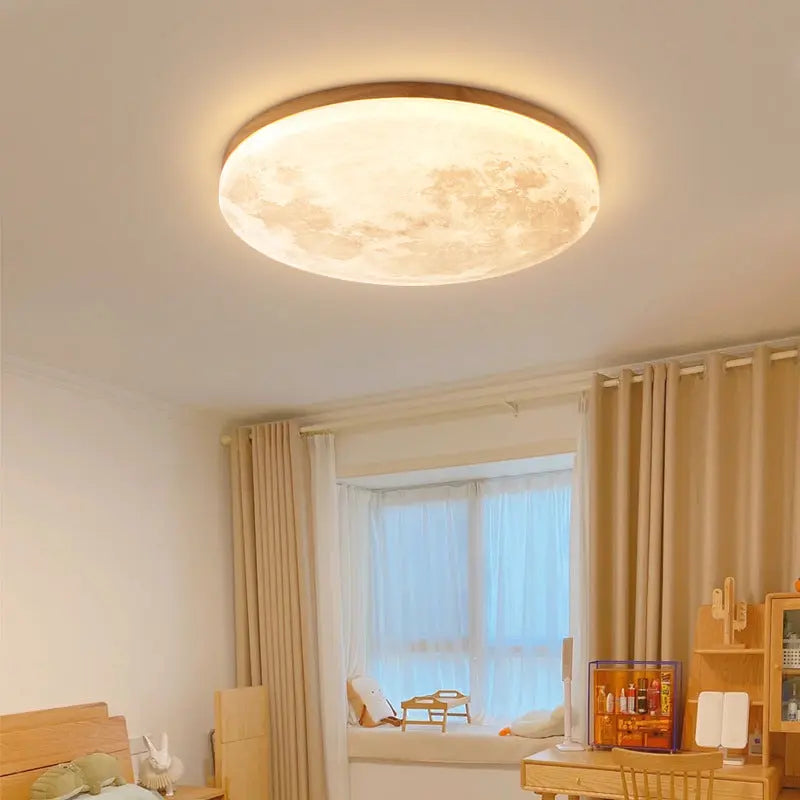 Nordic Minimalist Moon Round PVC LED Flush Mount Ceiling Light Cuvalon