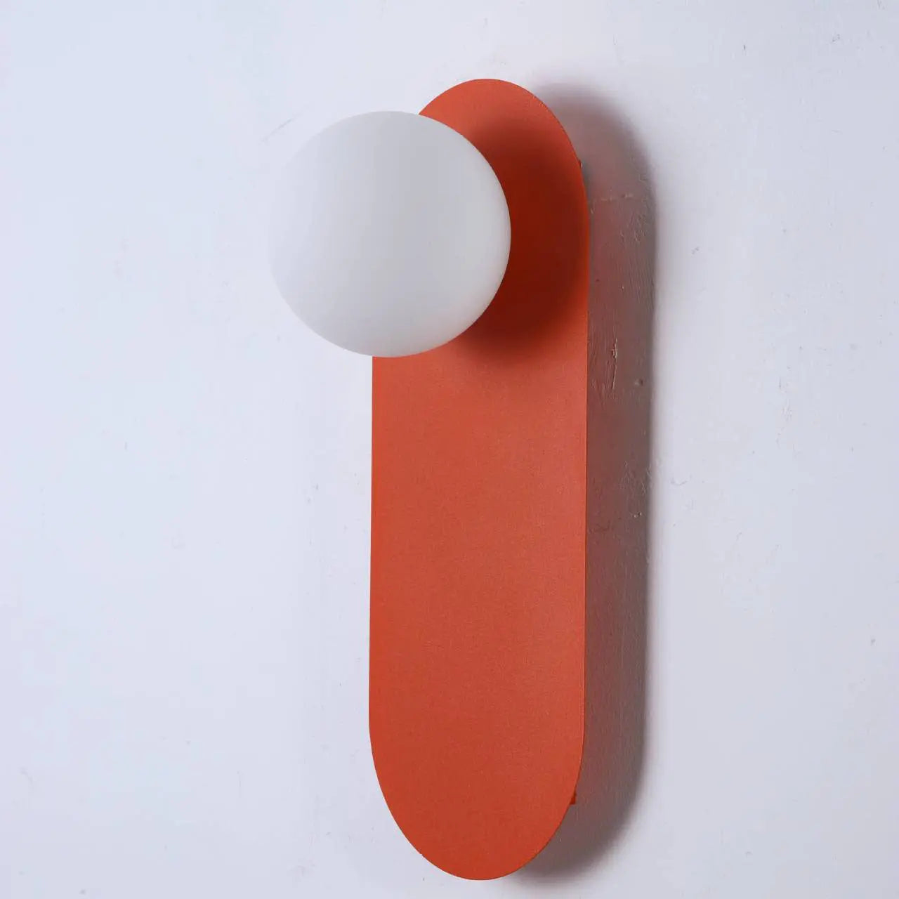 Nordic Minimalist Glass Orange Ring Base 1-Light Wall Sconce Lamp Cuvalon