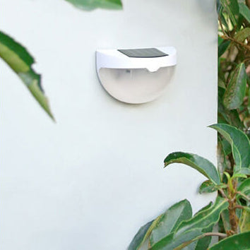 Solar Semi Circle Outdoor Waterproof Light Shadow Fence Wall Sconce Lamp Cuvalon