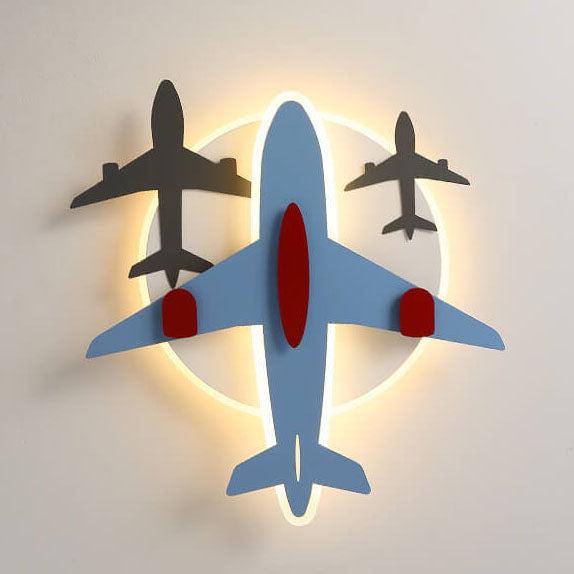 Modern Creative Aircraft Shape LED Cartoon Kids Flush Mount Ceiling Light Cuvalon