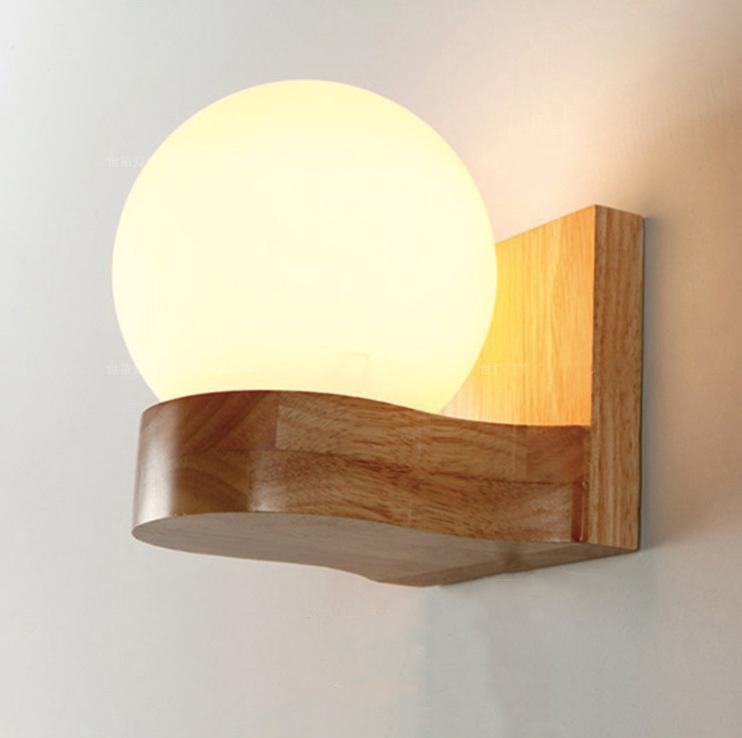 Nordic Modern Solid Wood Ball 1/2 Lights Wall Sconce Lamp Cuvalon