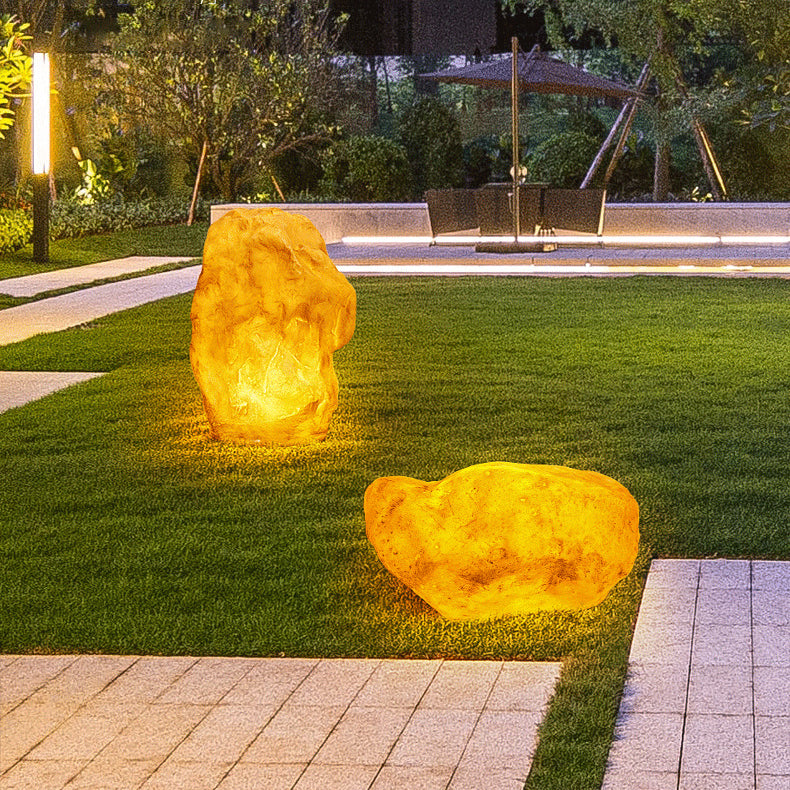 Contemporary Creative Resin Imitation Mountain LED Lawn Landscape Light For Outdoor Patio Cuvalon