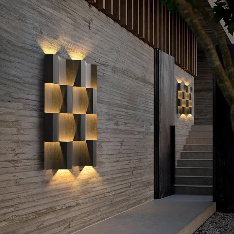 Contemporary Retro Waterproof Stainless Steel Rectangular LED Wall Sconce Lamp For Outdoor Patio Cuvalon