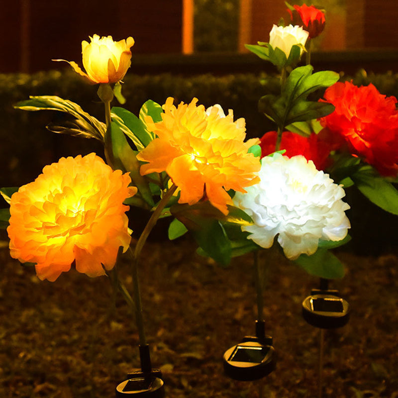 Contemporary Creative Solar Peony Flower LED Waterproof Lawn Landscape Insert Light For Outdoor Patio Cuvalon