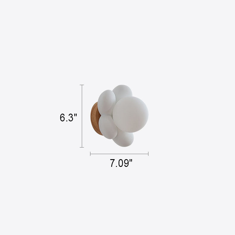 Modern Creative Flowers Shape Glass Ceramic 1-Light Kids Wall Sconce Lamp Cuvalon